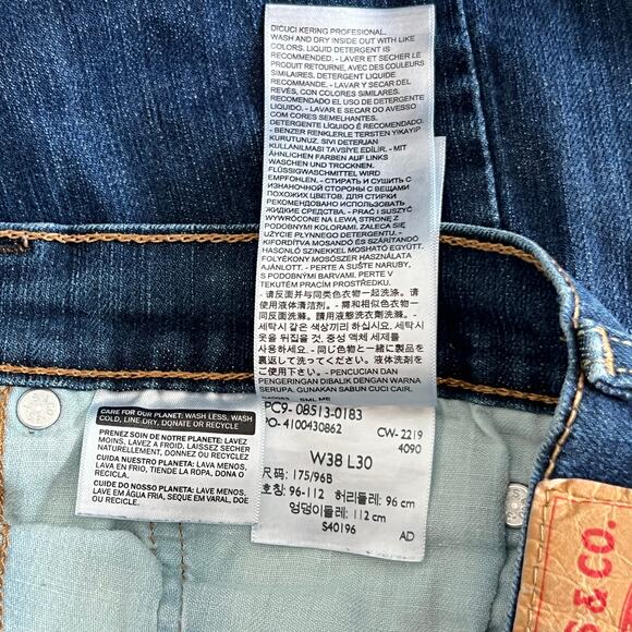 Levi's 513 High Waisted Slim Fit Denim Straight Jeans Men's Size 38 x 30 Blue - Picture 9 of 9